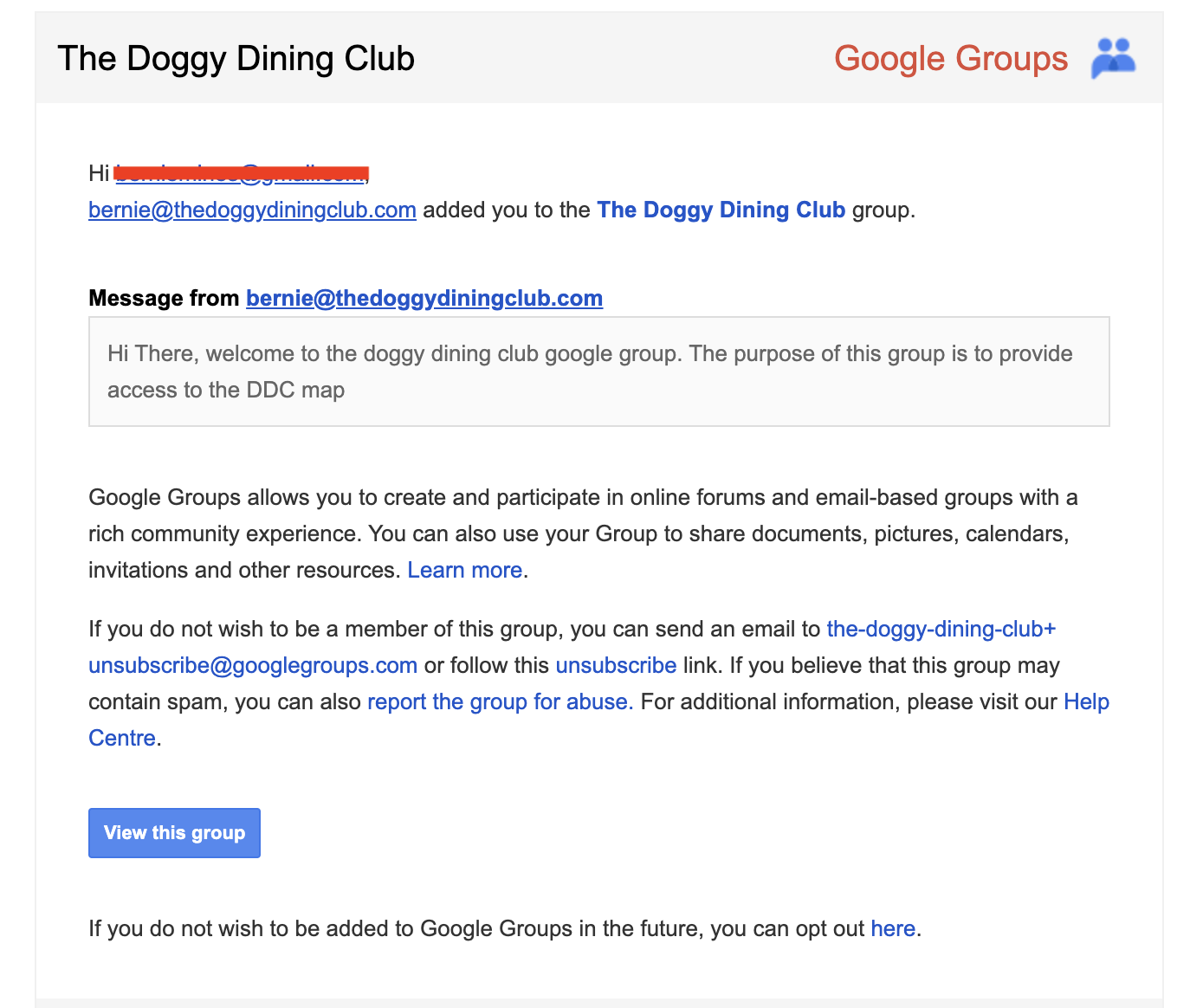 Map invitation email example